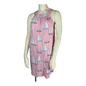 St. Tropez West Womens Linen Sailboat Dress sz Small